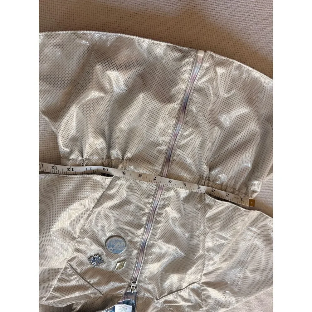 Disney Frozen 2 Girls Hooded Cape Jacket Silver Size 9/10 Elsa Anna